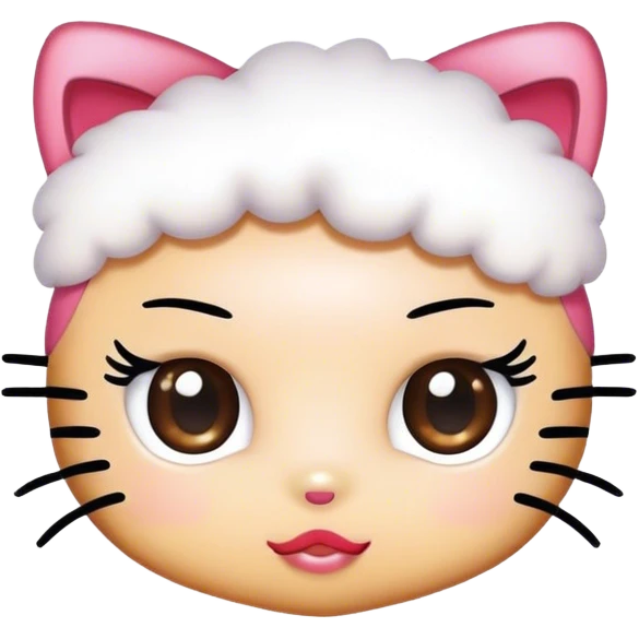 hello Kitty SANRIO, with an eyelash spooly emoji