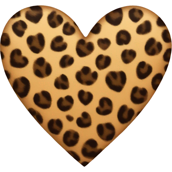 leopard print heart   emoji