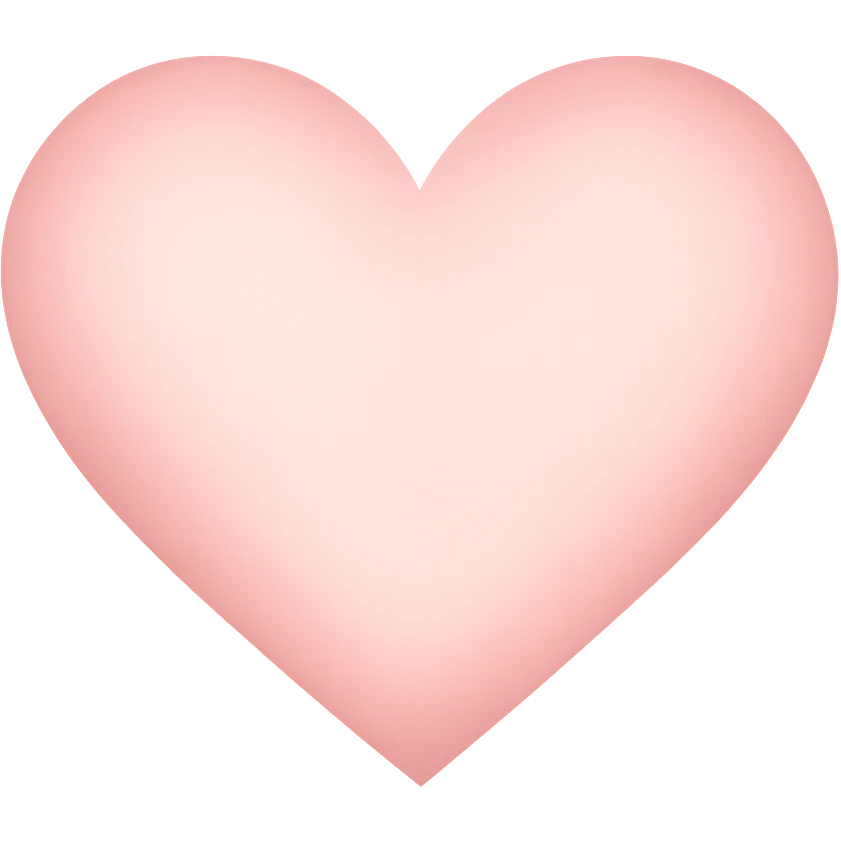heart with a soft blush pink gradient, digital illustration, no background emoji