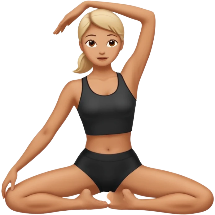 person stretching with graceful lines around emoji