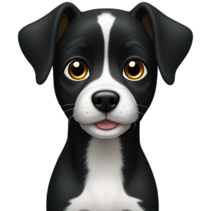Black small dog with White spot emoji