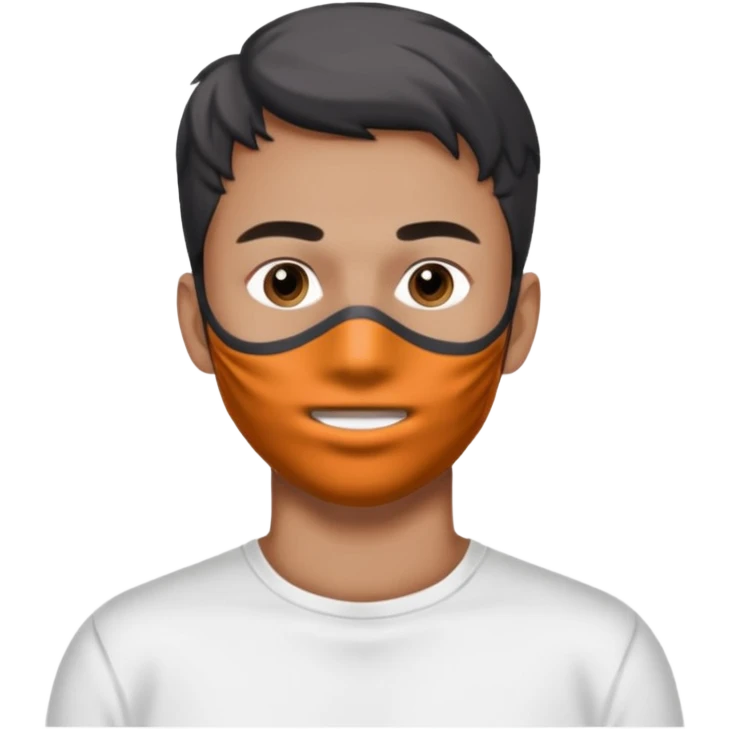 man, skincare charcoal face mask, white shirt emoji