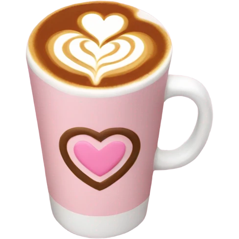 Pink latte with heart  emoji