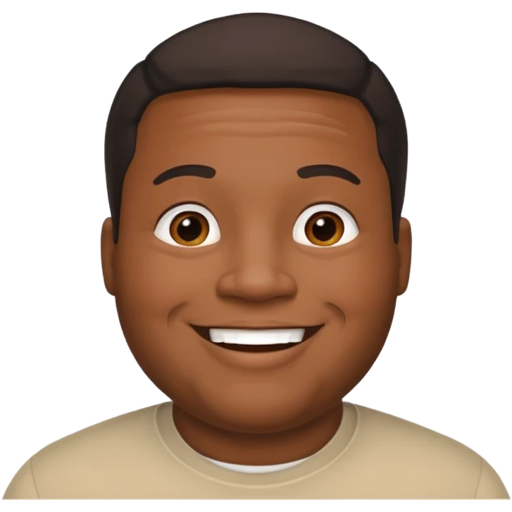 black man who has double chin emoji