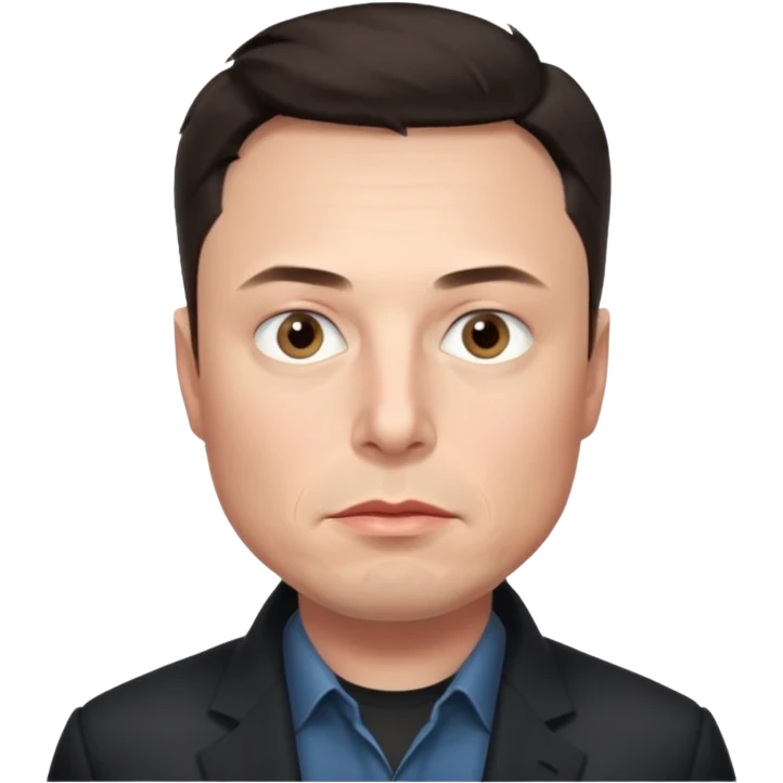 realistic make me elon musk serious face dark hair  emoji