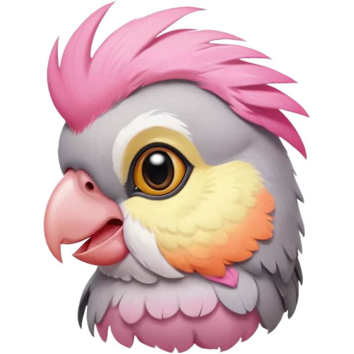 cute grey cockatiel emoji