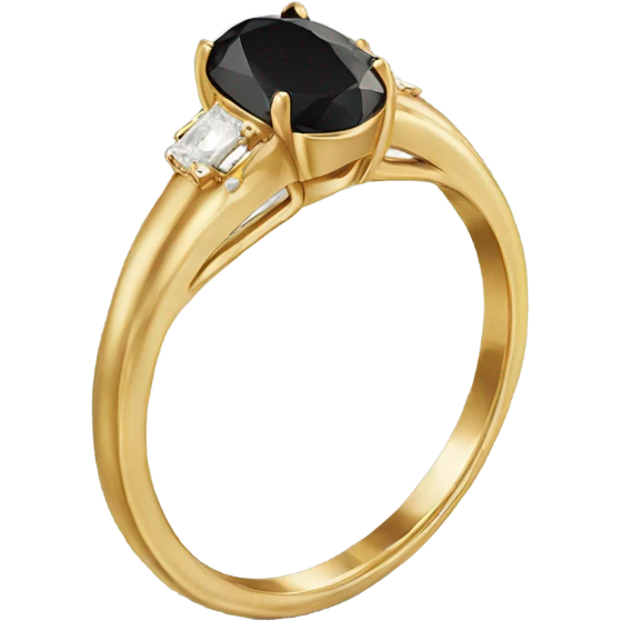 gold ring with black oval diamond emoji