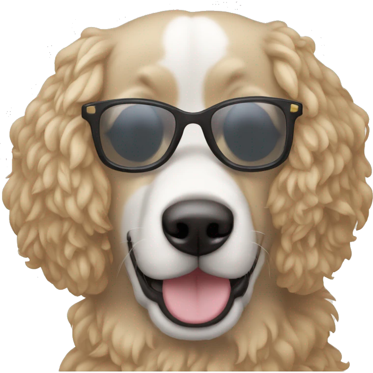 Perro, rizos,lentes  emoji