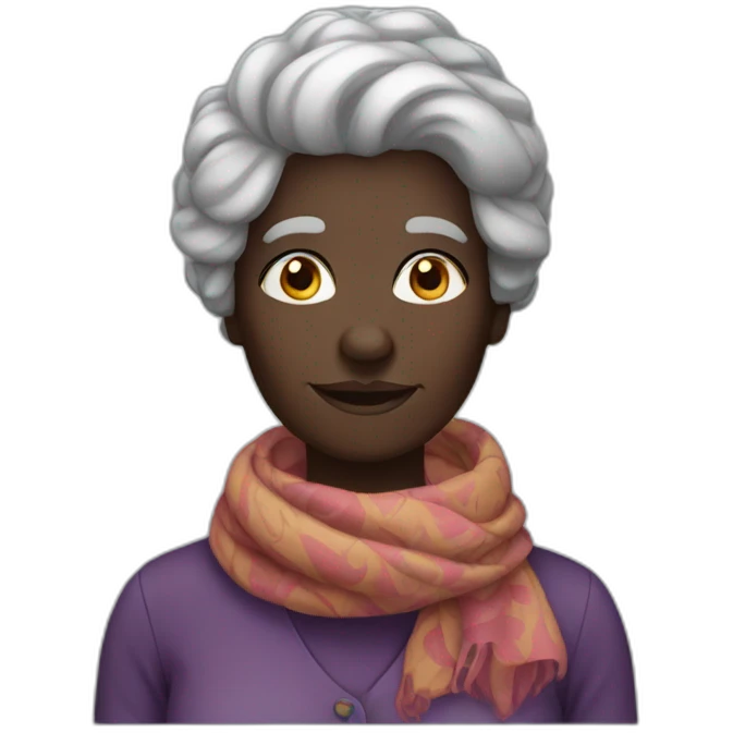Beautiful darkskin old woman with scarf on her hair emoji