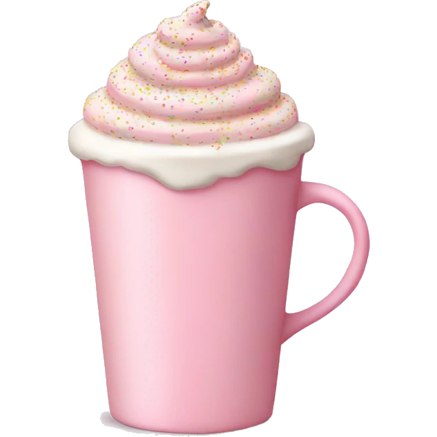 Light pink latte with sprinkles tied with a bow emoji