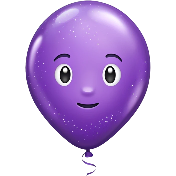 party decor  1 baloon purple glitter   emoji