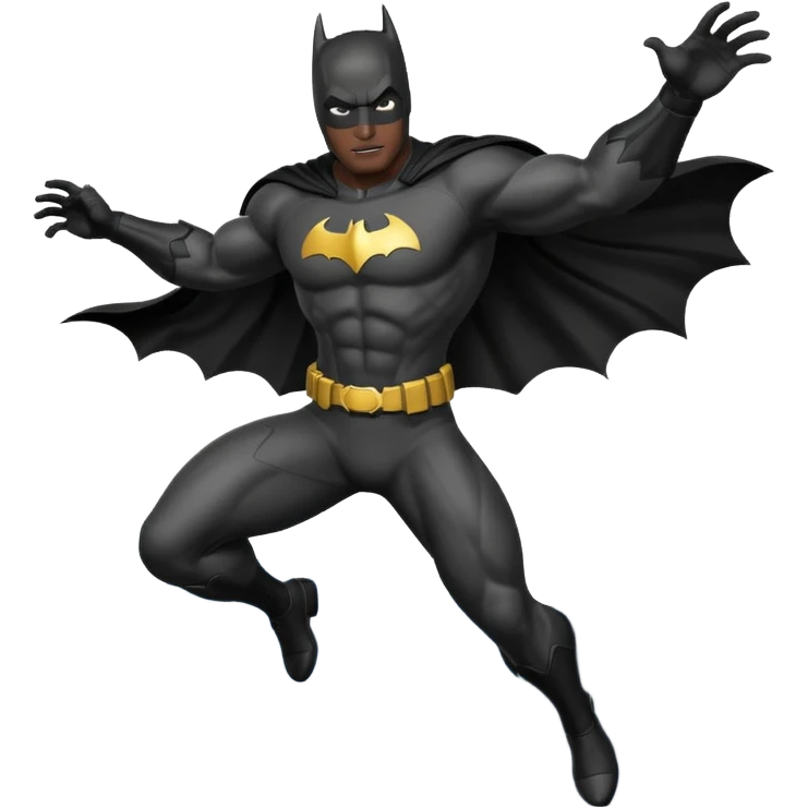 Batman heroically saving the world, dynamic action scene emoji