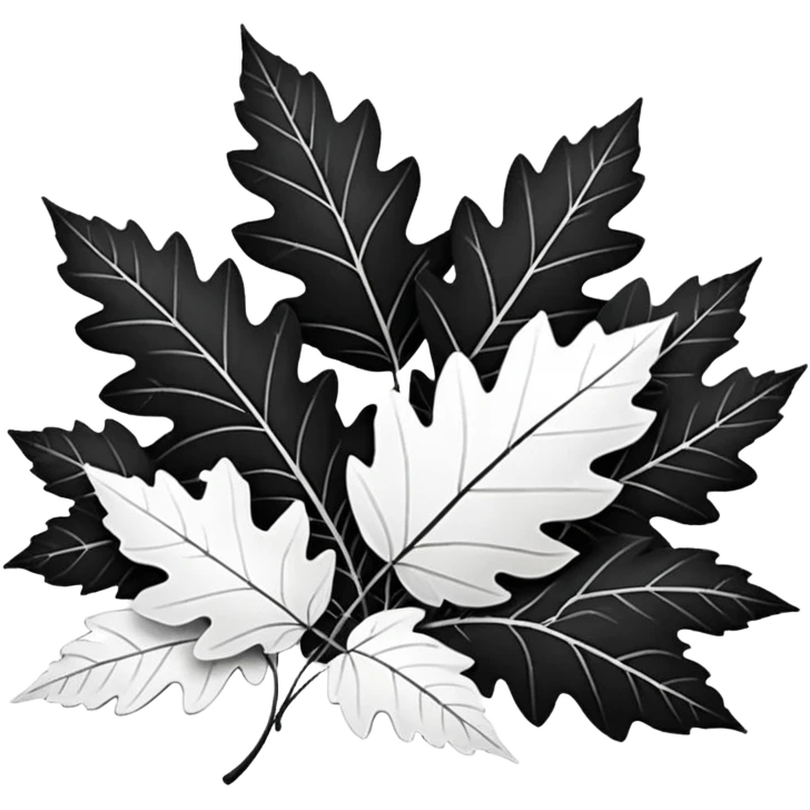 Black and white Leaves  emoji