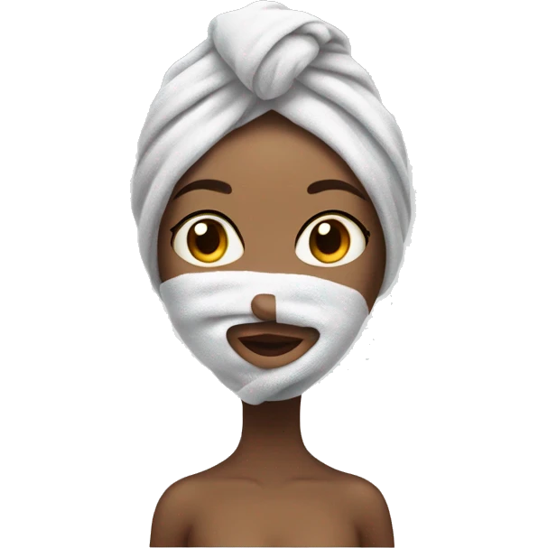 realistic girl with towel on her head after showering emoji