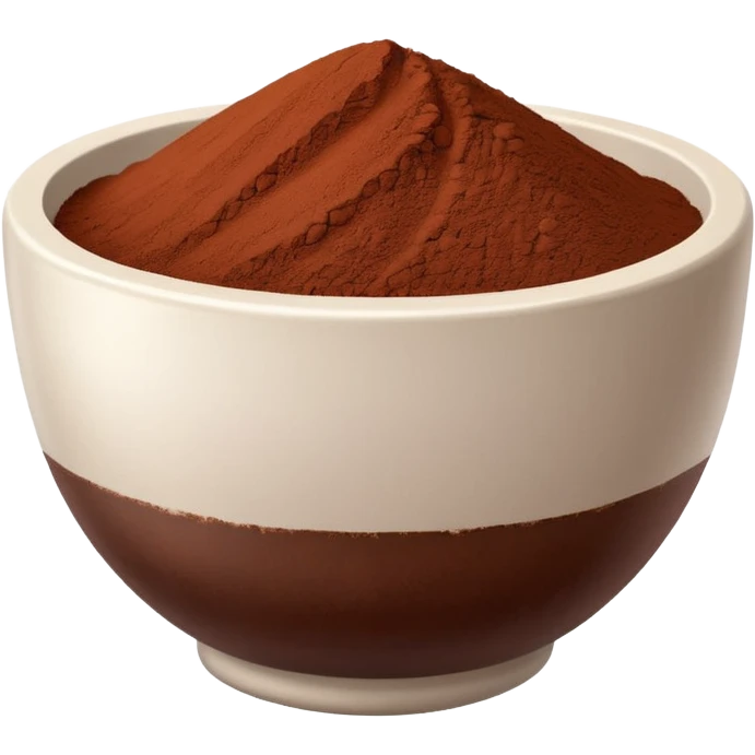 white bowl of cocoa powder, matte, simple, clear emoji
