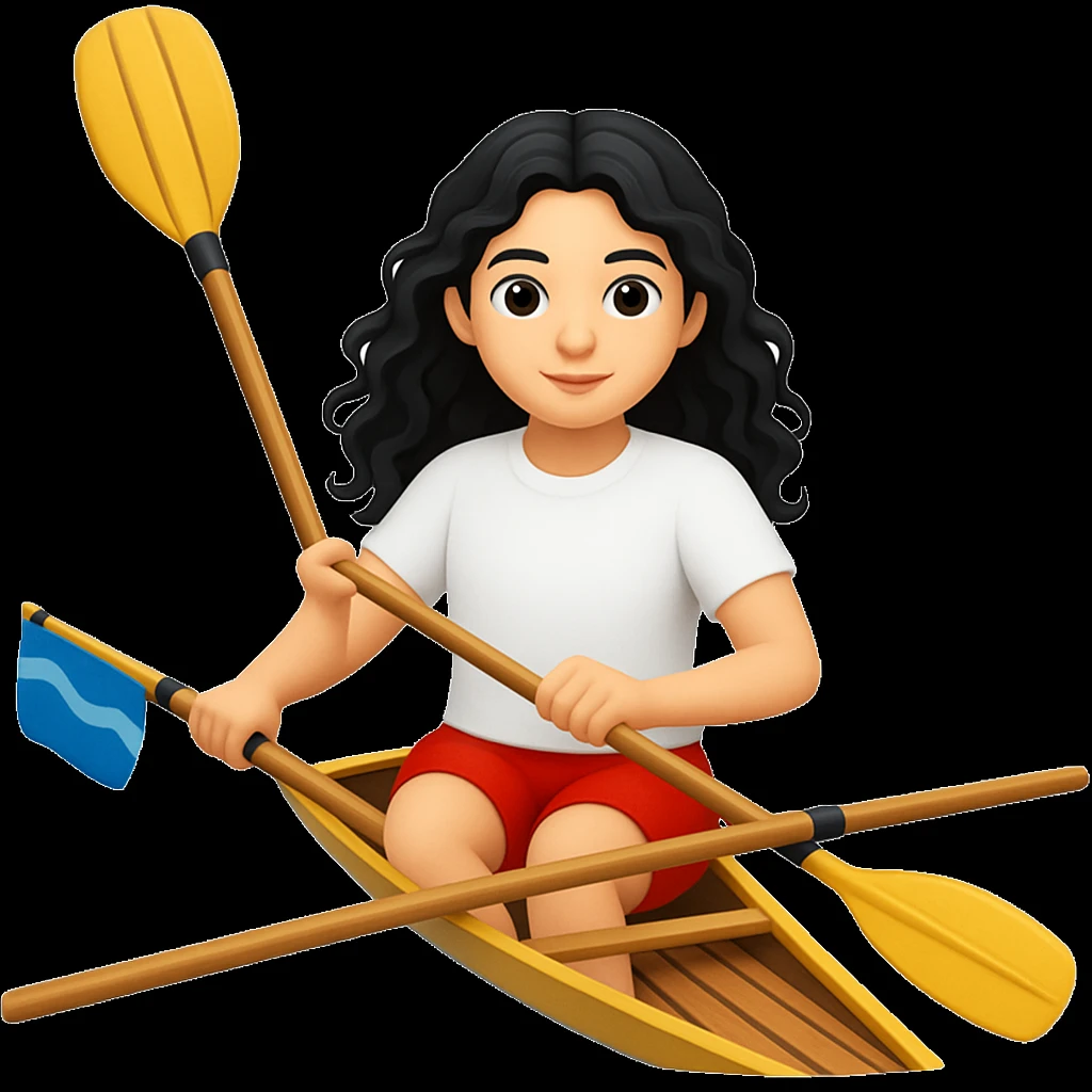 Make the girl's outfit red shorts and a white short-sleeved t-shirt in the style of apple style emojis emoji