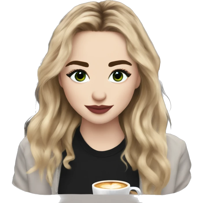 Sabrina Carpenter drinks coffee emoji
