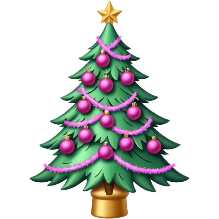 Christmas tree pink emoji