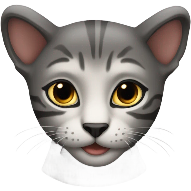Черный кот с карими глазами  emoji