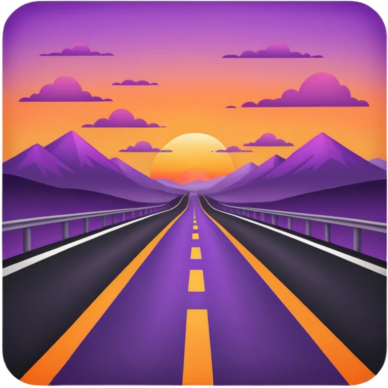 road with sunset emoji