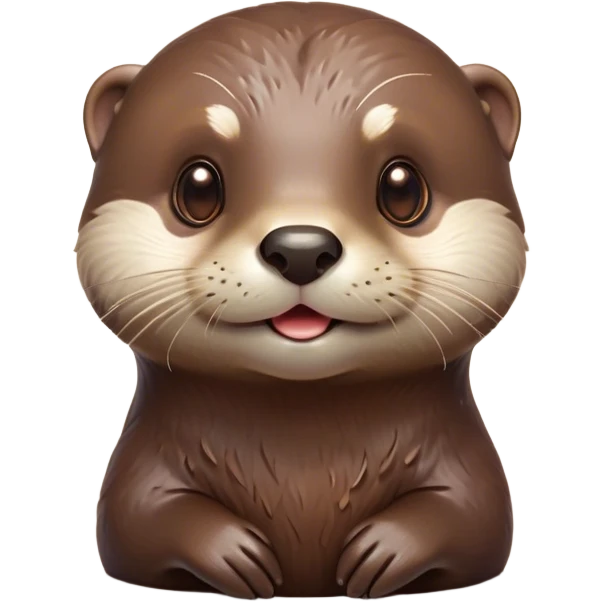 Cinematic Cute Otter Portrait Emoji, Head tilted playfully and inquisitively, featuring a glossy, streamlined brown Fur with a cute, twitching nose and round, sparkling eyes filled with curiosity, Simplified yet irresistibly adorable features, highly detailed, glowing with a warm, friendly glow, high shine, affectionate and sprightly, stylized with a touch of aquatic whimsy, bright and endearing, soft glowing outline, capturing the essence of a mischievous yet loving otter, so playful it feels like it could splash out of the screen and into your arms! emoji