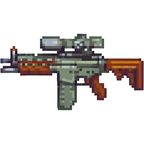 Battle rifle from Halo game, pixel art style emoji