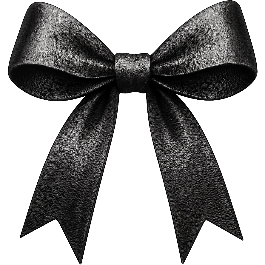 black white bow  , remove background emoji