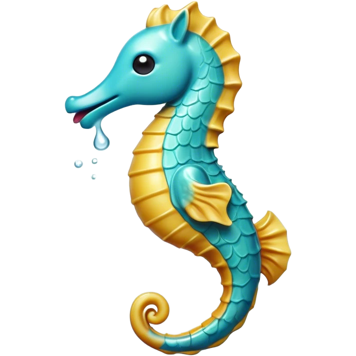 Cinematic Realistic Cute Yawning Sea Horse Portrait Emoji, Head tilted slightly with a dramatic, wide-open yawn, showcasing a soft, flowing body with gently drooping fins and half-closed, drowsy eyes rendered in delicate detail, high shine, relaxed yet expressive, styled with a dash of underwater charm, soft glowing outline, capturing the essence of a sleepy yet affectionate sea horse that appears ready to rest in tranquil water. emoji