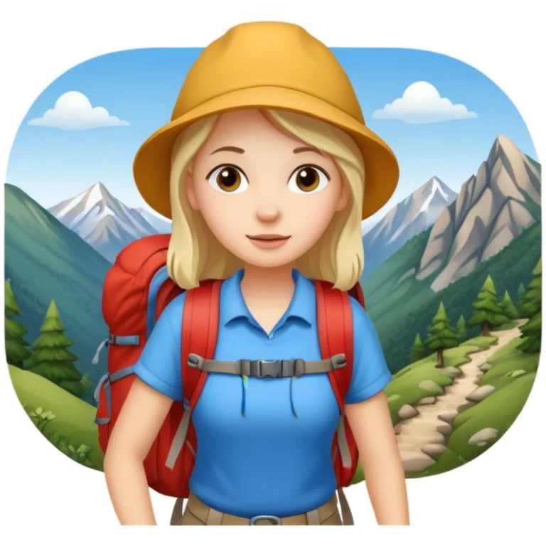 girl back packing mountains background  emoji