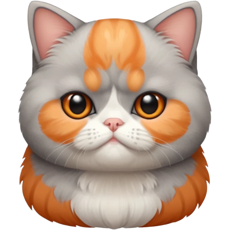 Gray, orange and white Exotic shorthair kitten  emoji