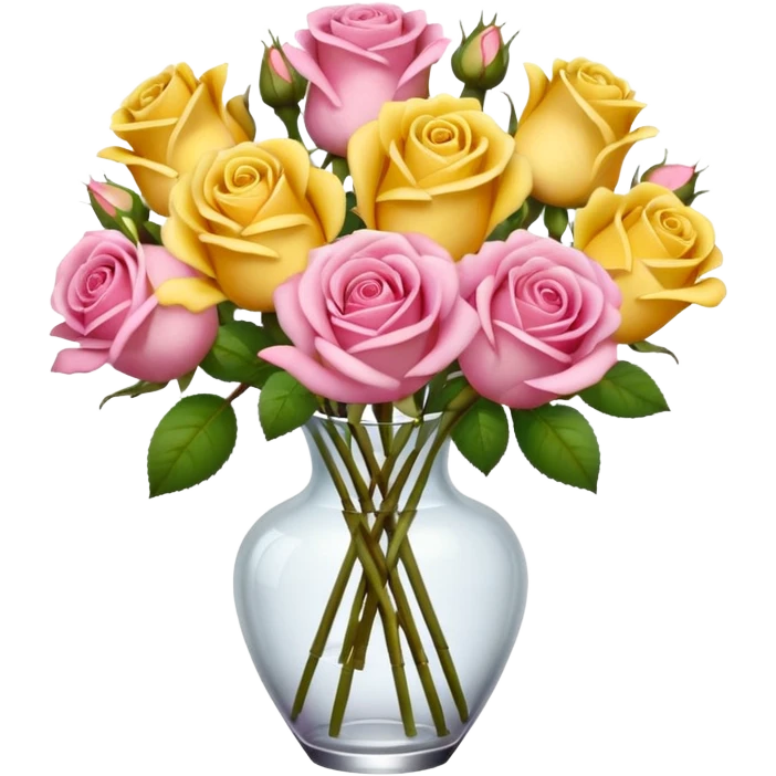 a beautiful pink and yellow rose bouquet emoji