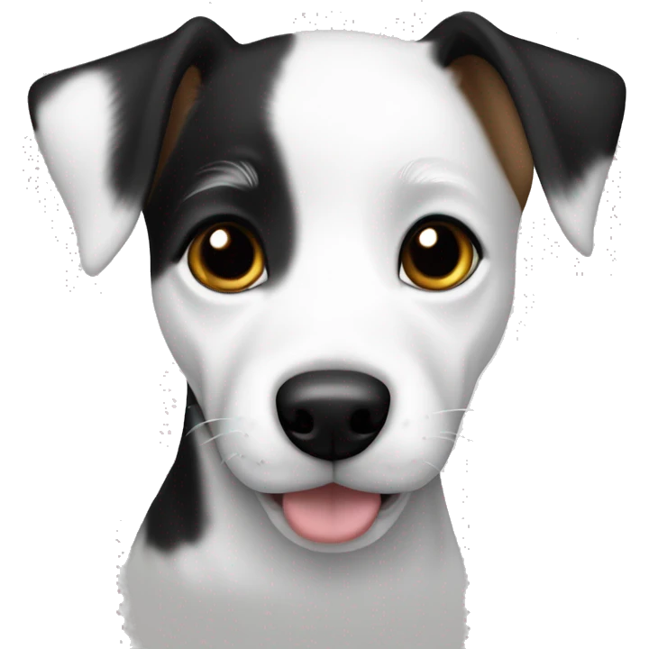 jack russell black and white puppy no brown emoji