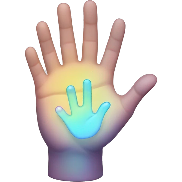 holographic right pointing hand emoji