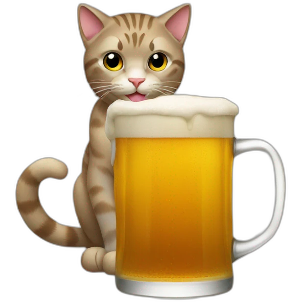 cat drink beer emoji