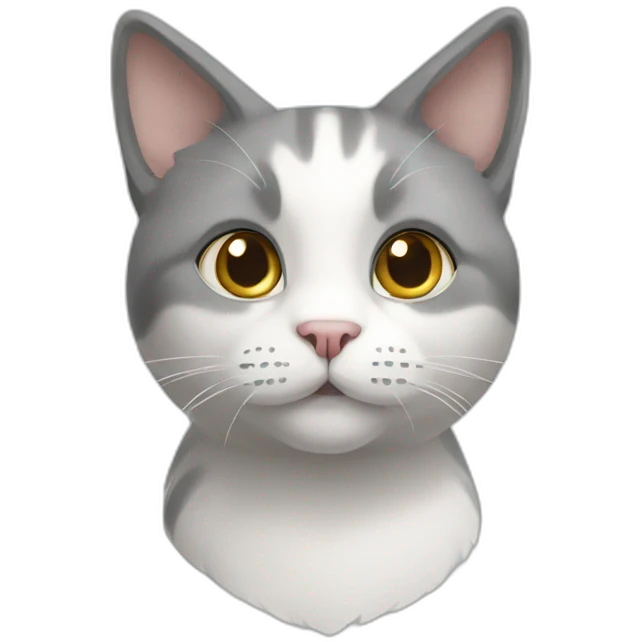 Grey And white cat emoji