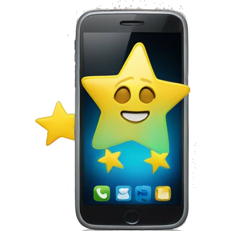 A smartphone with one yellow star on the screen emoji
