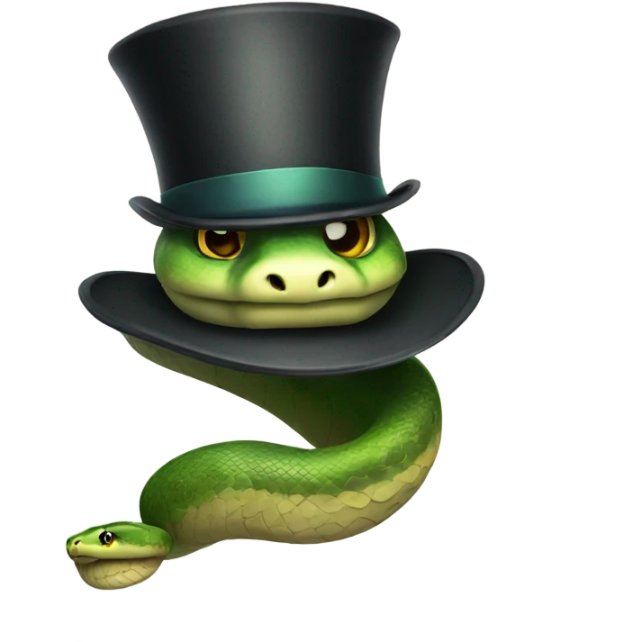 Snake with top hat  emoji