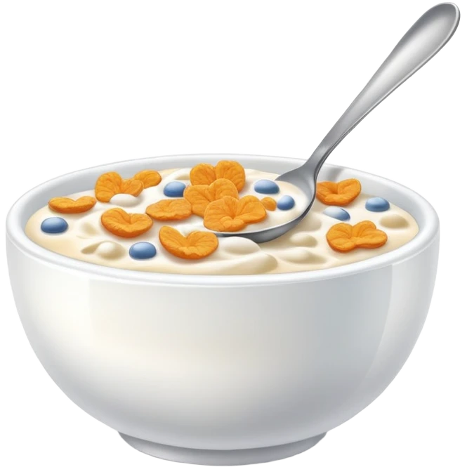 bowl of cereal with milk and spoon emoji