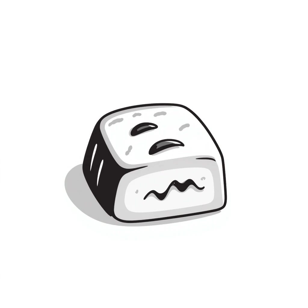 piece of caramel, hand drawn doodle style emoji