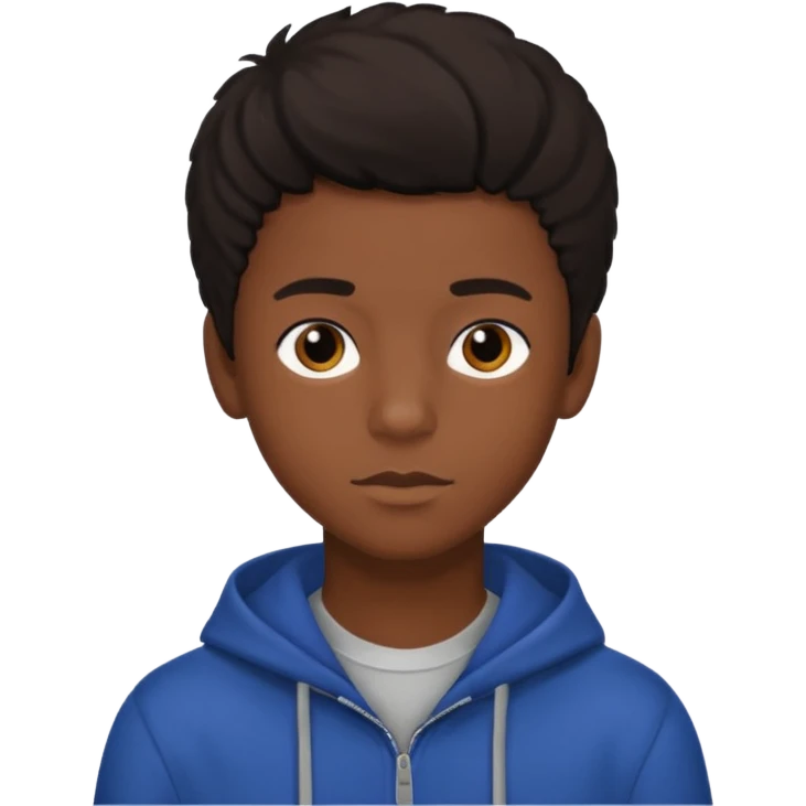 teen black boy with medium 4B hair and dark brown eyes  emoji