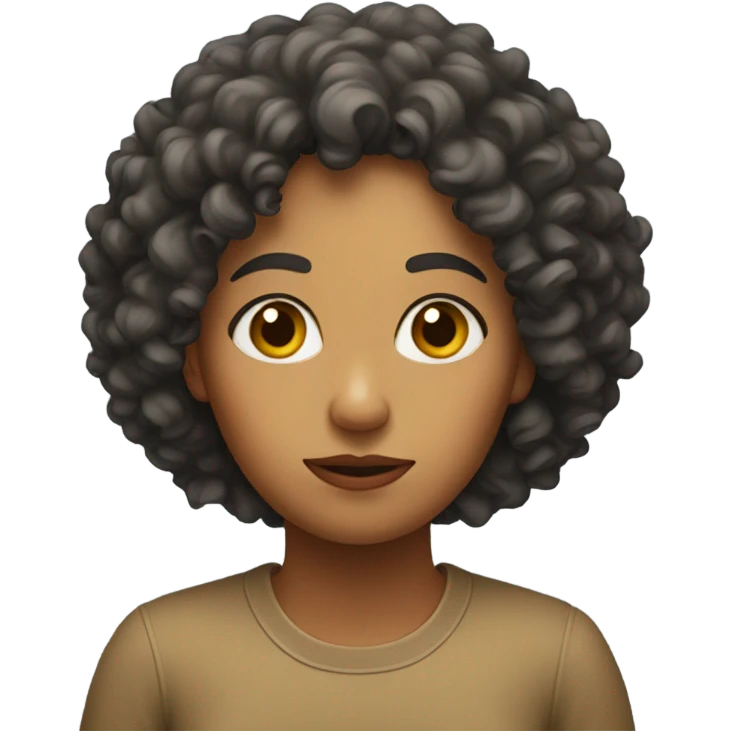 Skeptical curly haired woman emoji