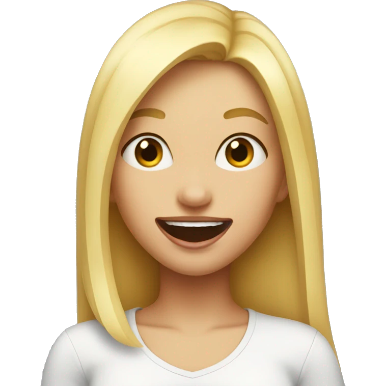 blonde girl sticking tongue out emoji