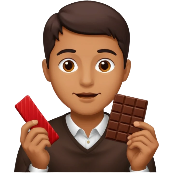 man eating chocolate emoji