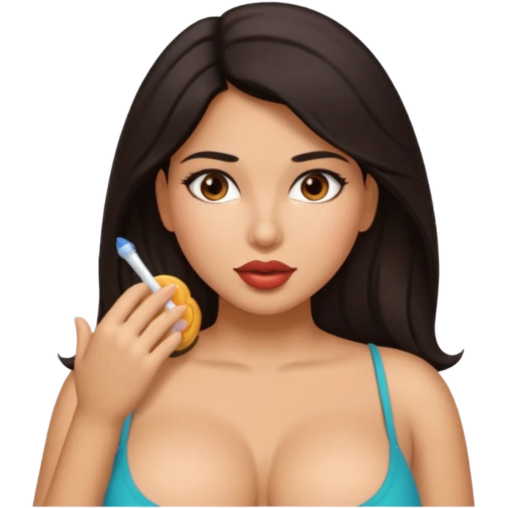 Emoji of big boobs Latina blowjob  emoji