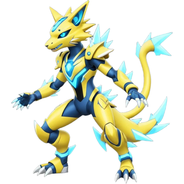 Modern Cyber Zeraora, full body emoji
