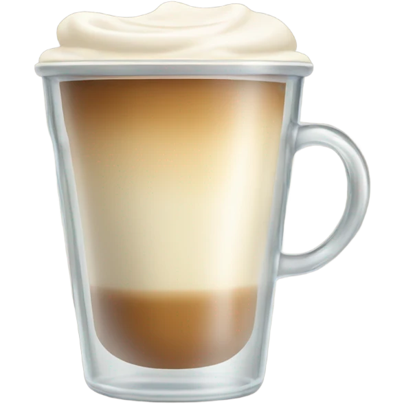 raf coffee in a glass cup no gradient just light cream color emoji