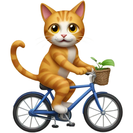 Cat riding bicycle emoji