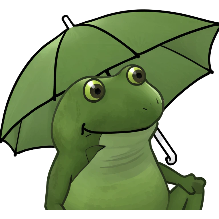 bufo frog relaxing under a beach umbrella emoji