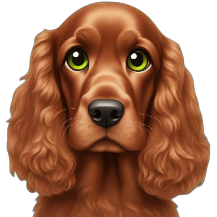 Red cocker spaniel green eyes emoji
