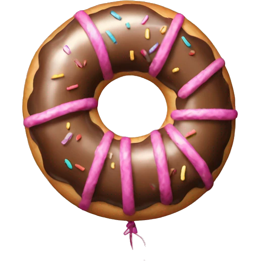 Balloon shaped like a donut with string emoji
